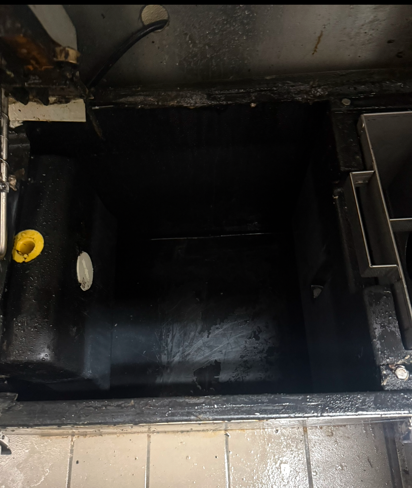 Restaurant grease trap after complete cleaning serving Menifee, California